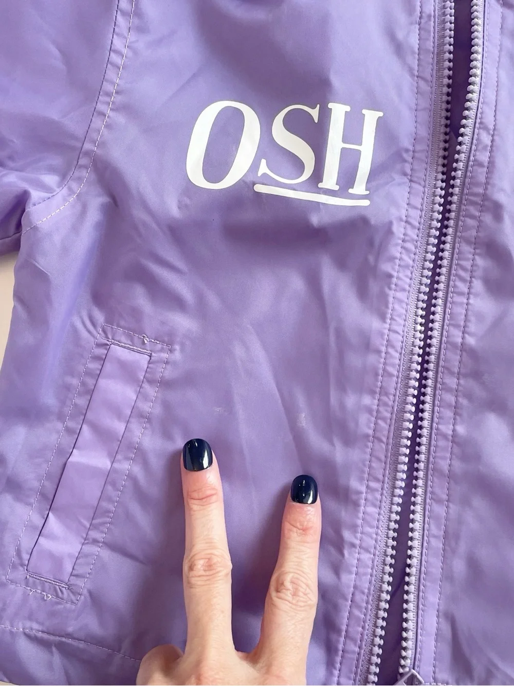Oshkosh Lavender Purple Zip Up Hooded Windbreaker Jacket | 3T